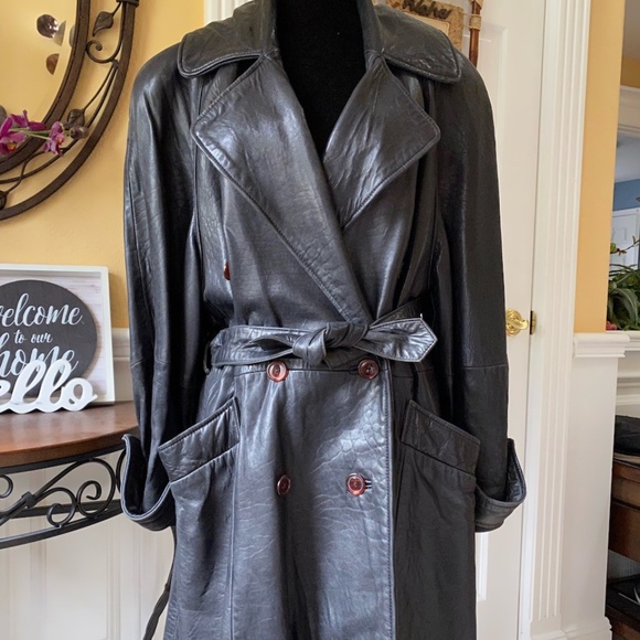 Genuine Lamb Skin Leather Butterfly Peacoat